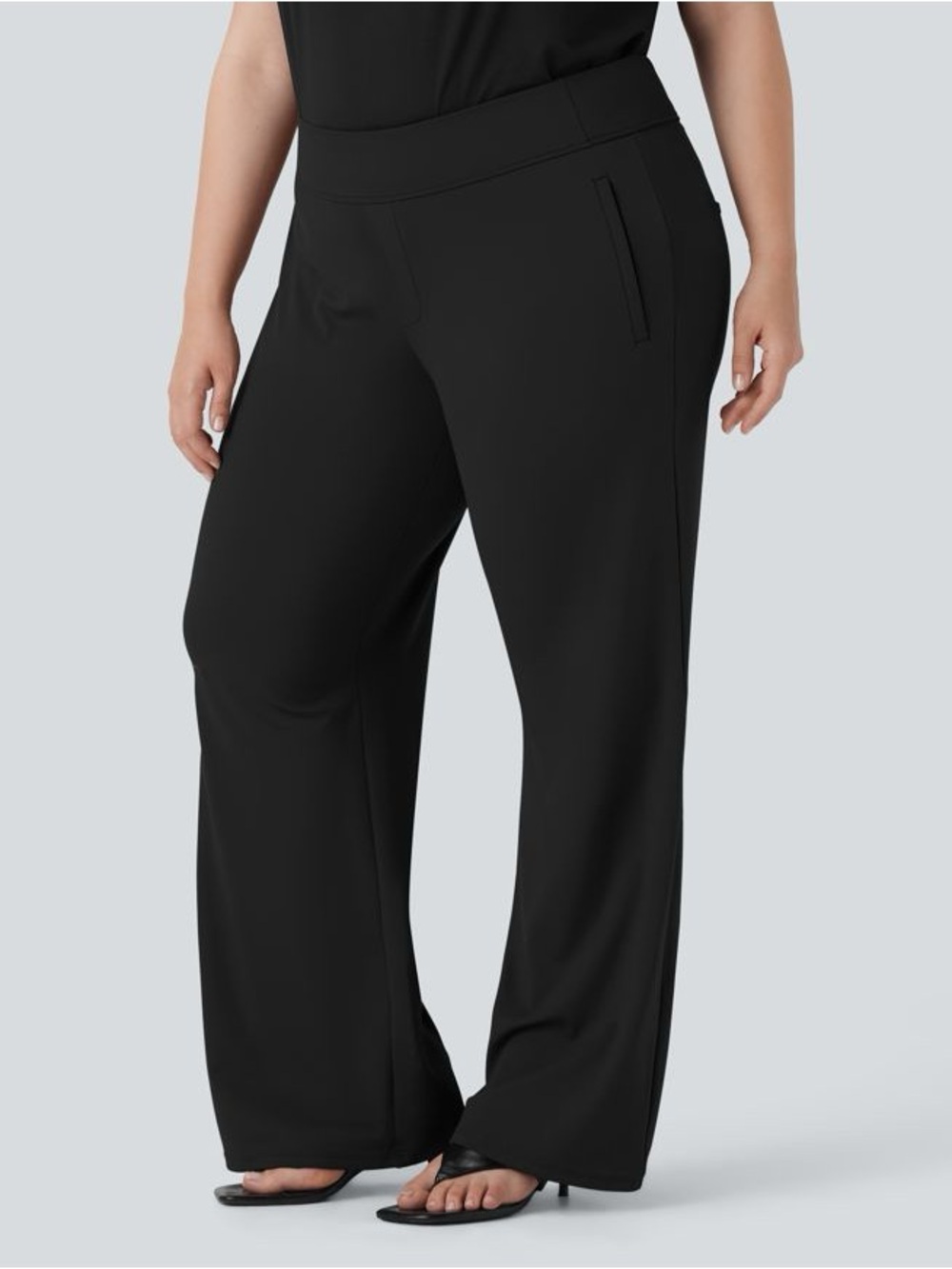 HALARA flex Black Wide-Leg Ponte Pull-On Pants DayStretch size 1X